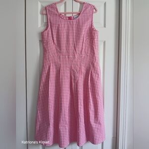 Vintage Vicki Wayne Pink Gingham Sleeveless Dress